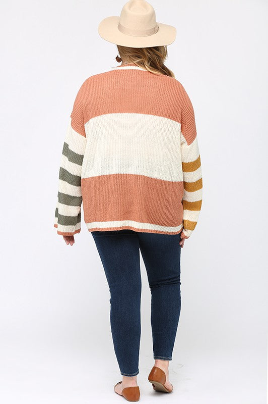 Essie Clay Striped Sweater-Sweater-Emporium B, Women's Online Fashion Boutique in Colman, South Dakota