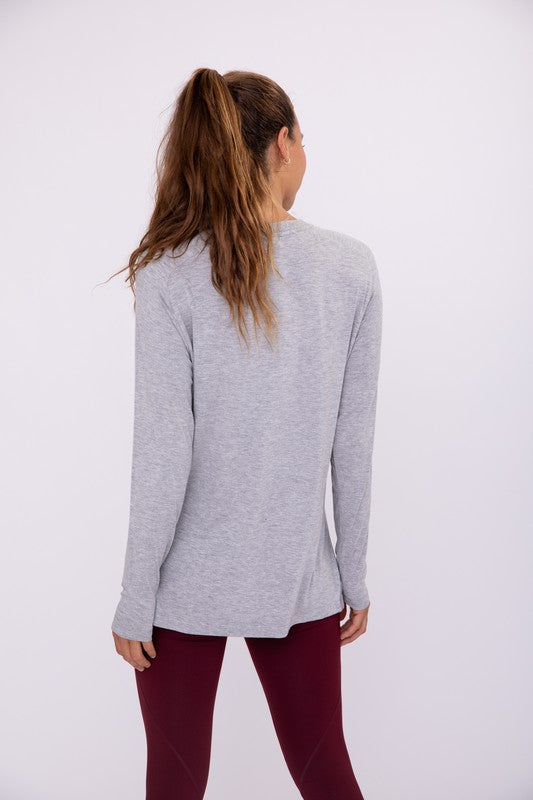 Fargo Basic Long Sleeve - Gray-fashion top-Emporium B, Women's Online Fashion Boutique in Colman, South Dakota