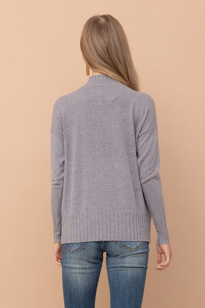 Josten Charcoal High Neck Sweater-Sweater-Emporium B, Women's Online Fashion Boutique in Colman, South Dakota