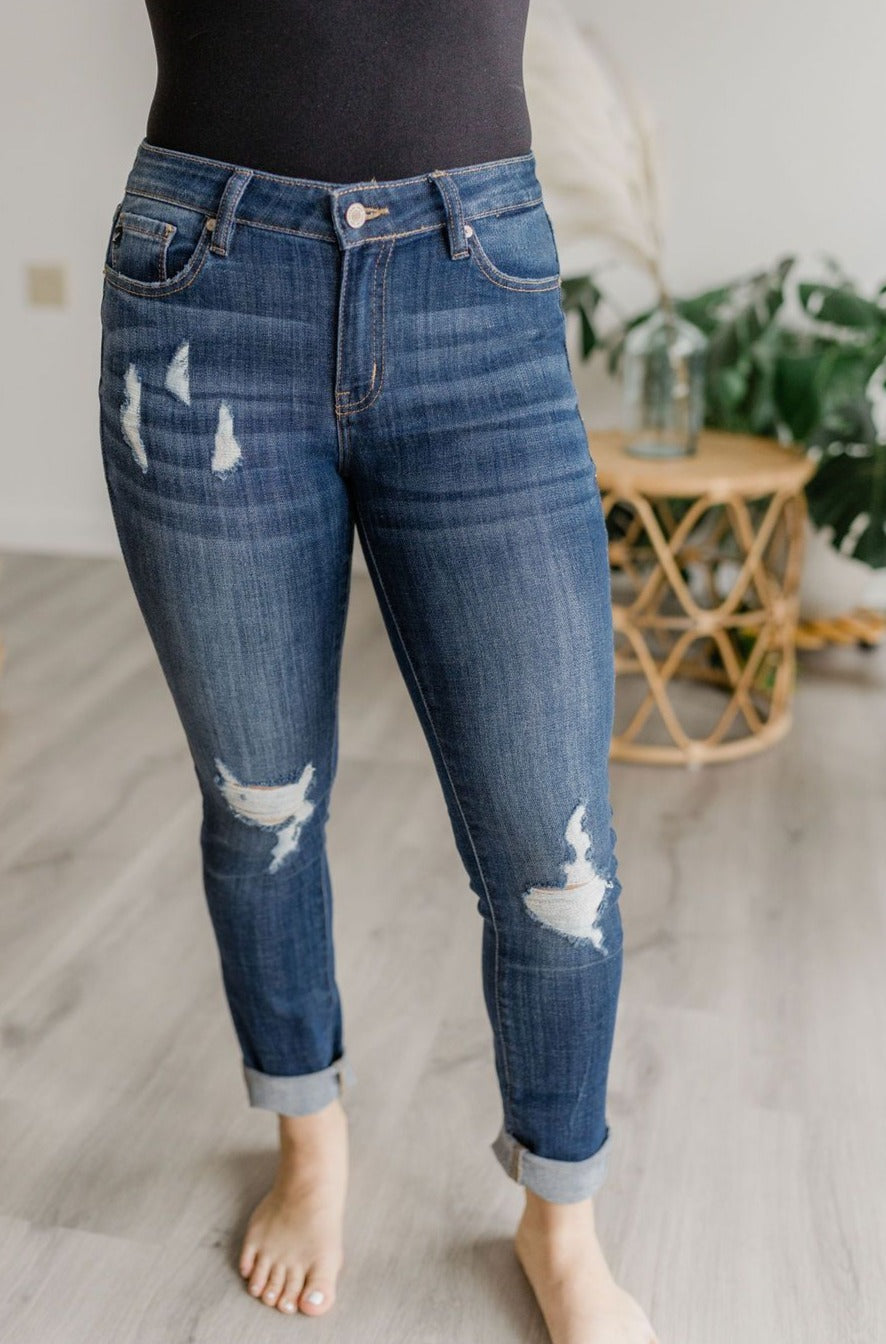 Carrie Mid Rise Distressed KanCan Skinny Jeans-jeans-Emporium B, Women's Online Fashion Boutique in Colman, South Dakota