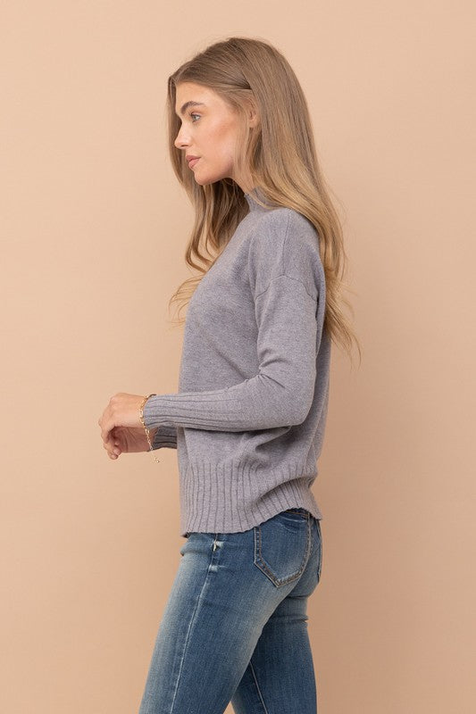 Josten Charcoal High Neck Sweater-Sweater-Emporium B, Women's Online Fashion Boutique in Colman, South Dakota