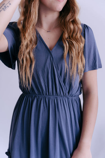 Jordi Blue Ruffle Dress-mini dress-Emporium B, Women's Online Fashion Boutique in Colman, South Dakota