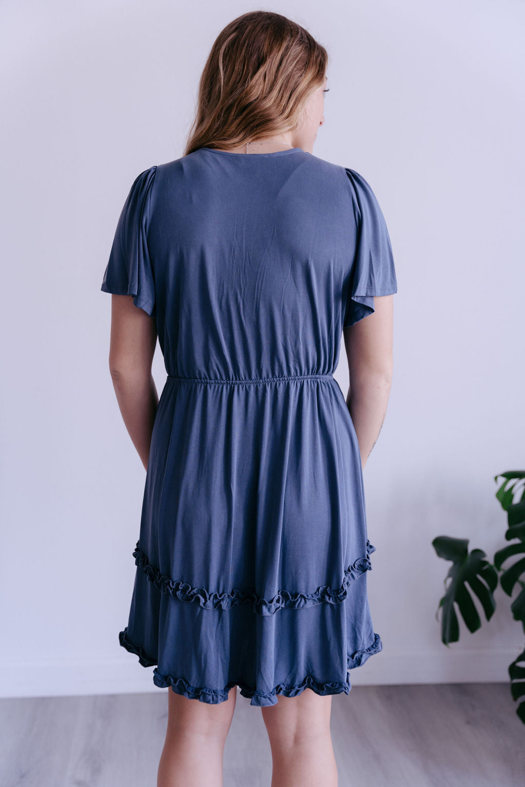 Jordi Blue Ruffle Dress-mini dress-Emporium B, Women's Online Fashion Boutique in Colman, South Dakota