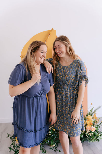 Jordi Blue Ruffle Dress-mini dress-Emporium B, Women's Online Fashion Boutique in Colman, South Dakota