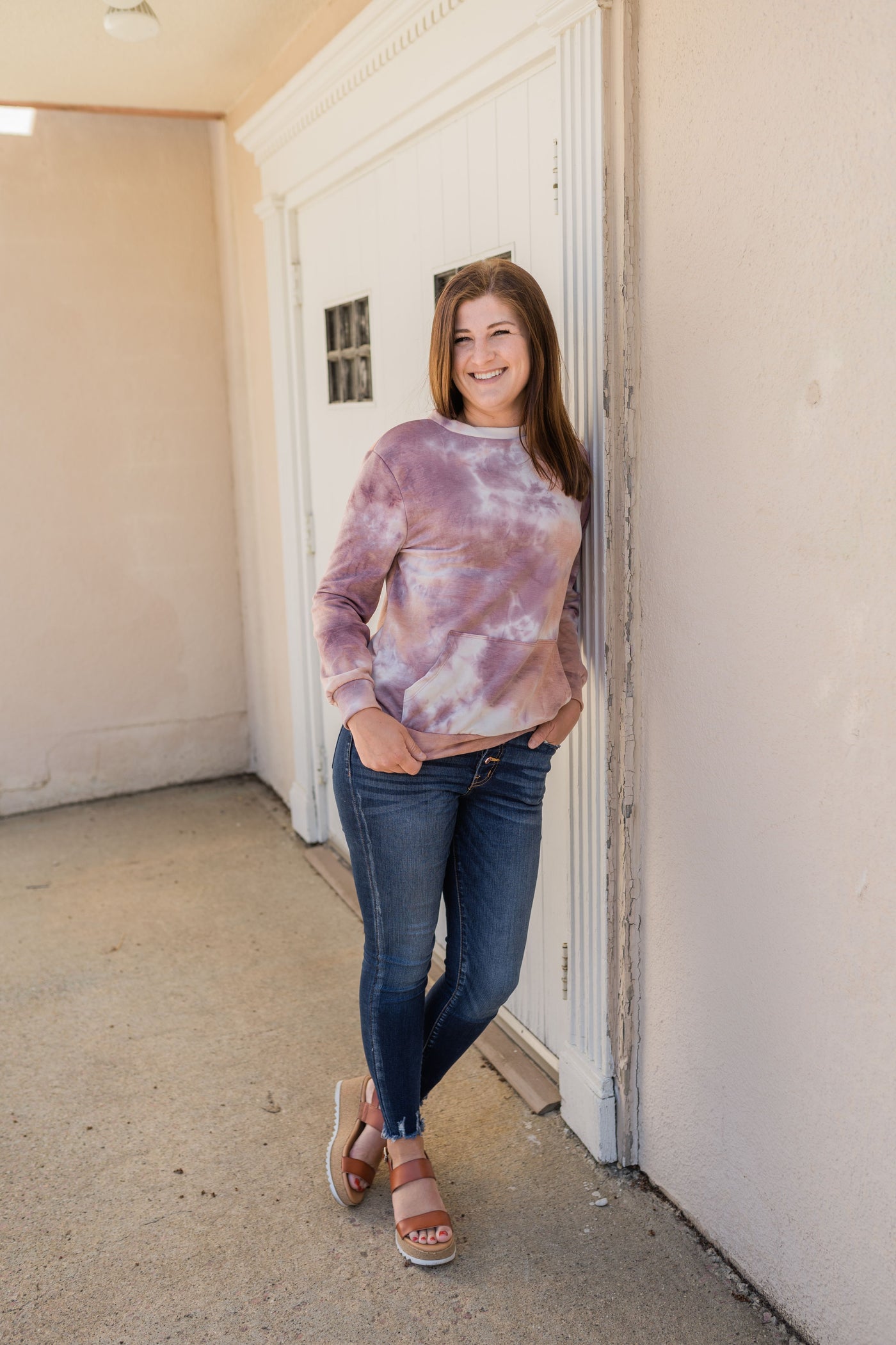Linden Tie Dye Crewneck Sweater-Sweater-Emporium B, Women's Online Fashion Boutique in Colman, South Dakota