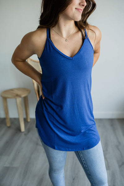 Ashley Reversible Tank - Blue-tank-Emporium B, Women's Online Fashion Boutique in Colman, South Dakota