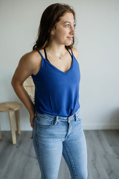 Ashley Reversible Tank - Blue-tank-Emporium B, Women's Online Fashion Boutique in Colman, South Dakota