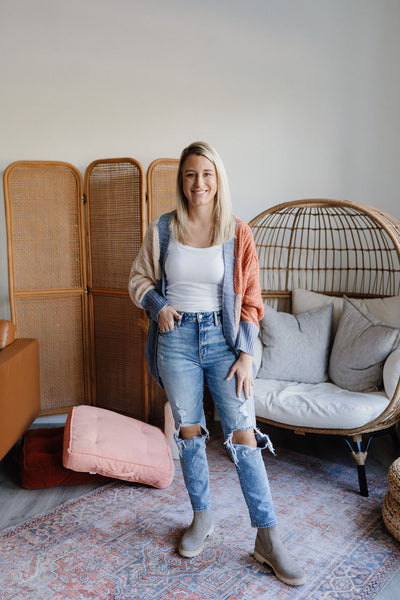 Whitney Colorblock Cardigan-Cardigan-Emporium B, Women's Online Fashion Boutique in Colman, South Dakota