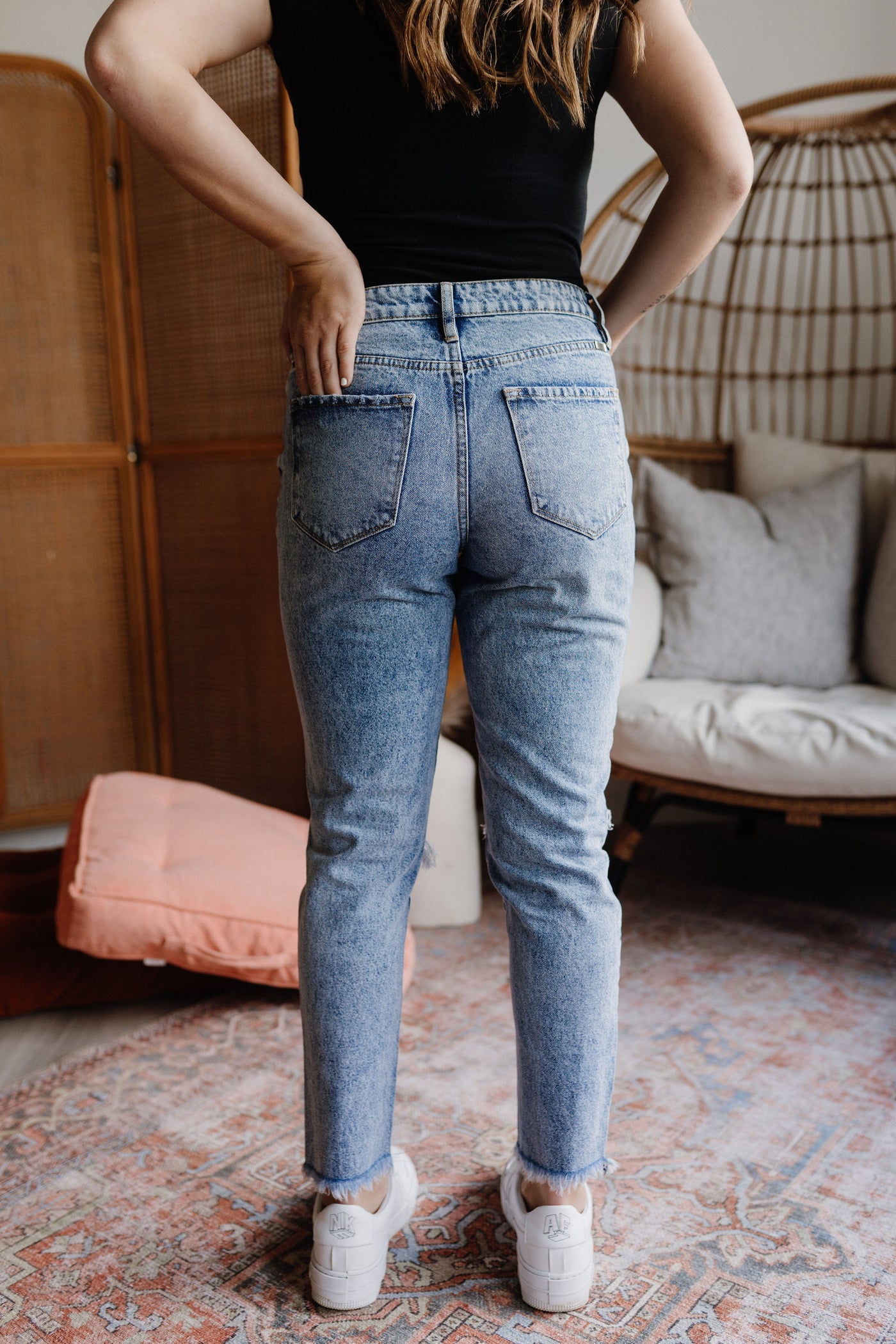 Ani KanCan High Rise Distressed Mom Jeans-jeans-Emporium B, Women's Online Fashion Boutique in Colman, South Dakota