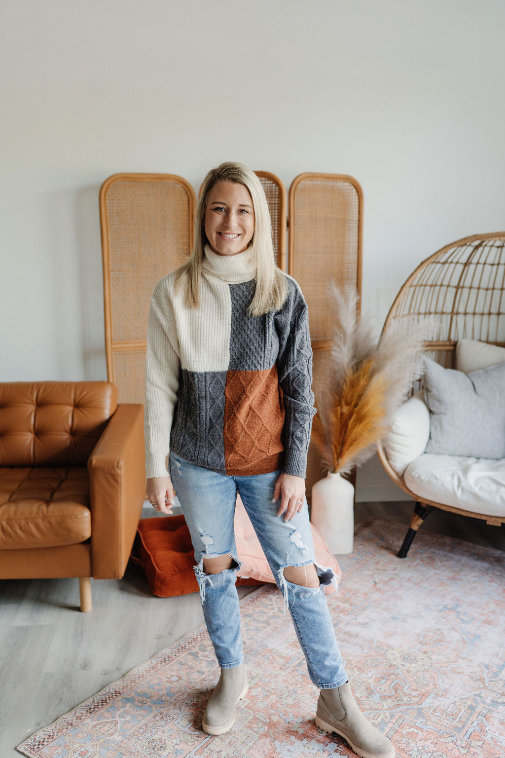 Ashlyn Colorblock Sweater-Sweater-Emporium B, Women's Online Fashion Boutique in Colman, South Dakota