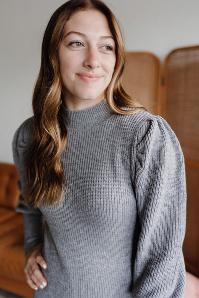Gracelyn Sweater Dress - Gray-Dress-Emporium B, Women's Online Fashion Boutique in Colman, South Dakota
