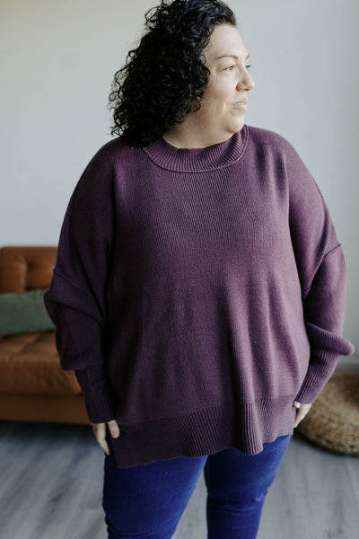 Freya Purple Oversized Sweater-Sweater-Emporium B, Women's Online Fashion Boutique in Colman, South Dakota