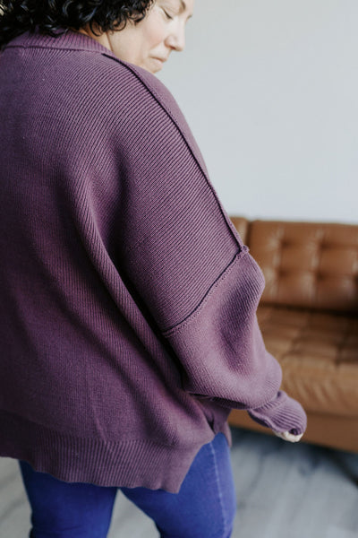 Freya Purple Oversized Sweater-Sweater-Emporium B, Women's Online Fashion Boutique in Colman, South Dakota
