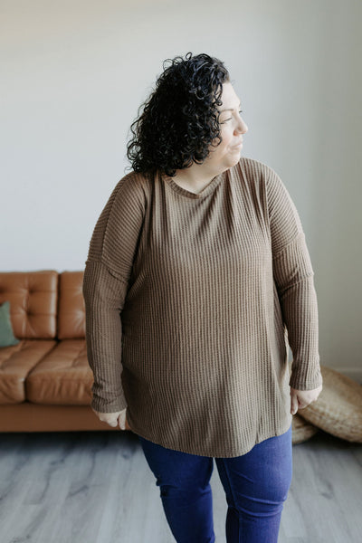 Clara Brown Waffle Knit Tunic-fashion top-Emporium B, Women's Online Fashion Boutique in Colman, South Dakota