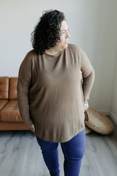 Clara Brown Waffle Knit Tunic-fashion top-Emporium B, Women's Online Fashion Boutique in Colman, South Dakota