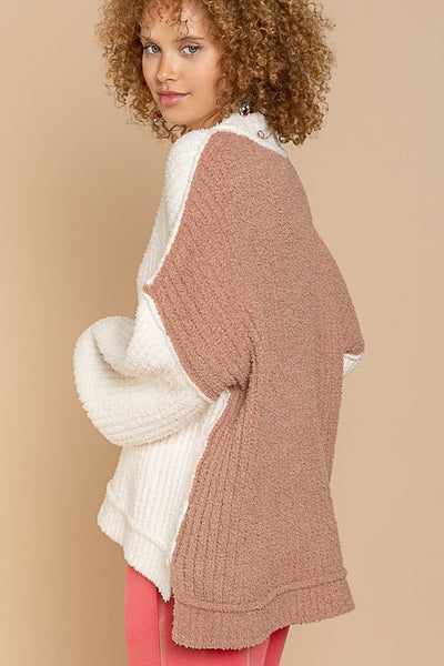 Jalen Cream & Tan Chenille Sweater-Sweater-Emporium B, Women's Online Fashion Boutique in Colman, South Dakota