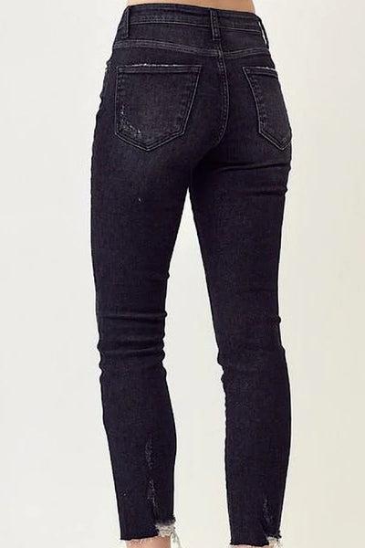 Lane Risen Mid-Rise Black Skinny Jeans-jeans-Emporium B, Women's Online Fashion Boutique in Colman, South Dakota